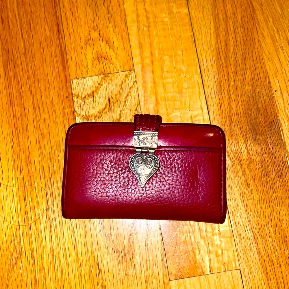 Brighton Red Leather Compact Id Card Case Wallet